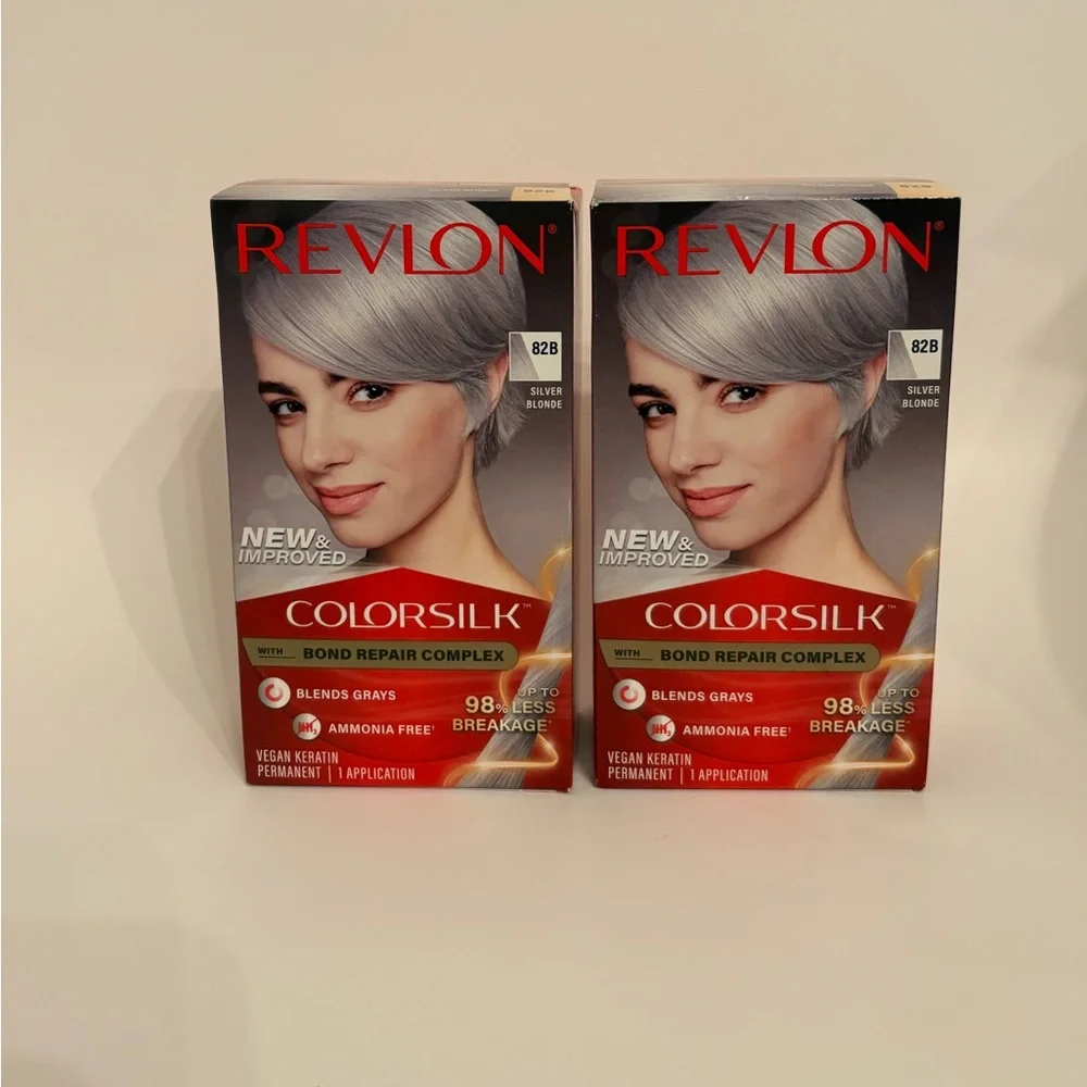 New Revlon Colorsilk Hair Dye Silver Blonde 82B 2 Pack Bundle Hair Color - Picture 4 of 9
